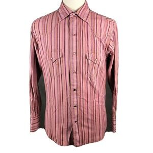 Rancho Estancia Cowboy Rodeo Button Up Shirt‎ Medium Pearl Snaps Western Rancher